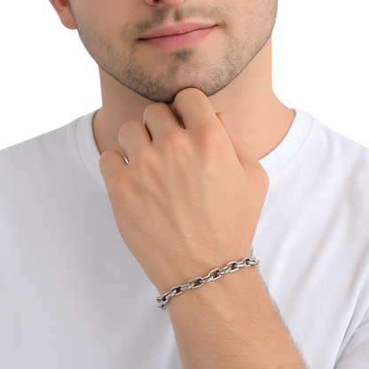 316L Oval Zincir Çelik Bileklik