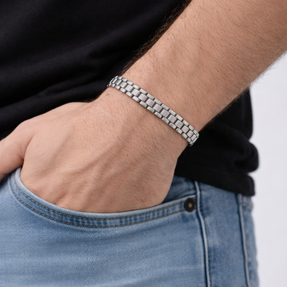 316L Kordon Silver Çelik Bileklik