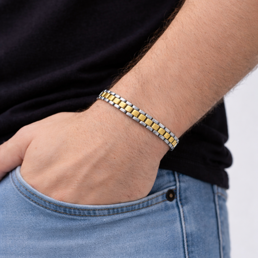 316L Kordon Gold Çelik Bileklik