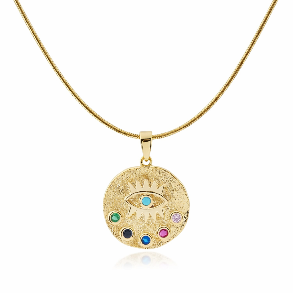 Lucky Gaze Gold Çelik Kolye