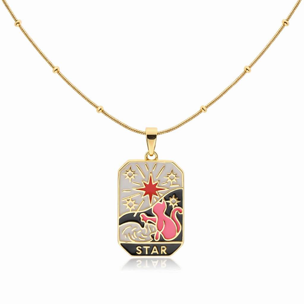 Star Tarot Çelik Kolye